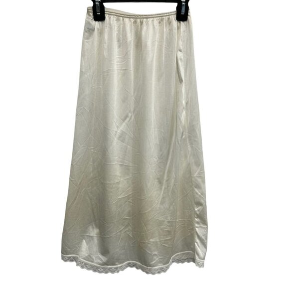 Warners Vintage Ivory Long Half Slip Skirt With Lace Hem Style 5530 Sz Small - Picture 2 of 8